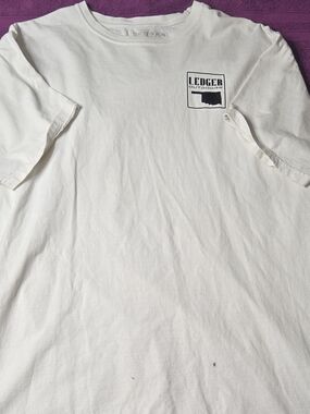 edge White Short Sleeve Tee with Black Chest Logo